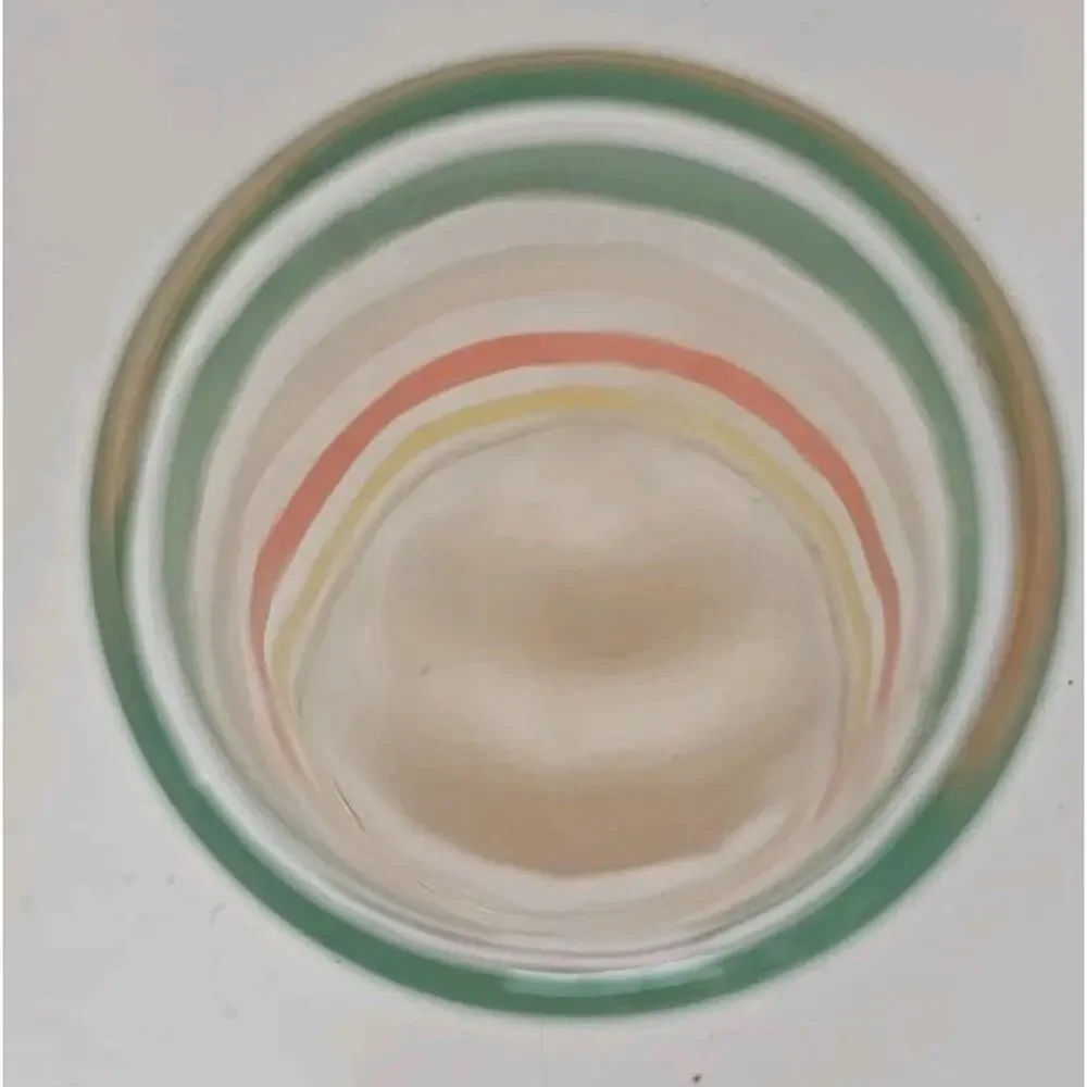 Vintage‎ Juice Glasses Yellow Orange White Green Stripe U186